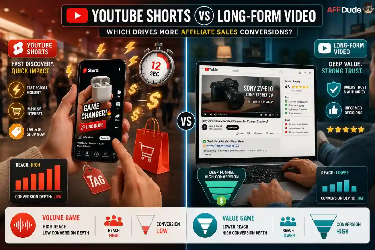 YouTube Shorts vs Long-Form Affiliate Sales Performance