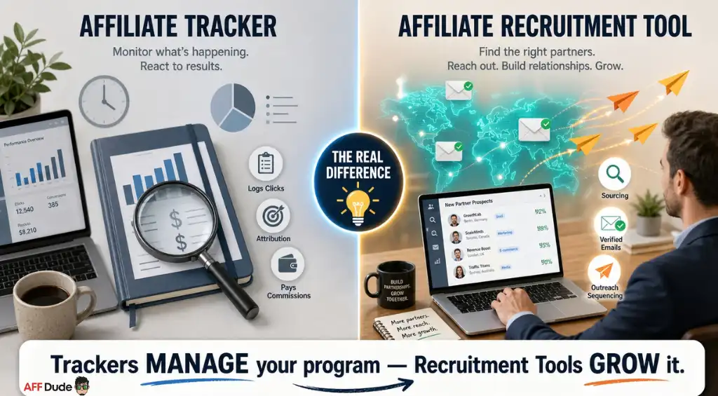 Affiliate recruitment tools vs tracking platforms explained