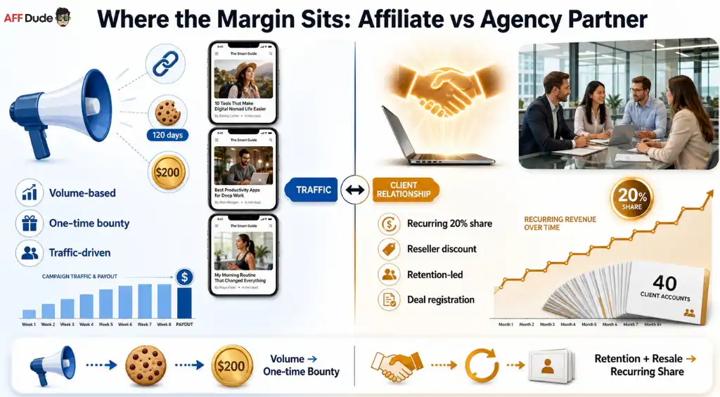Agency partnerships offer higher margins than affiliates