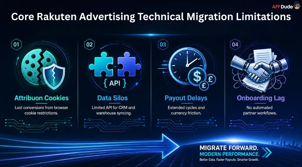 Core Rakuten Advertising Technical Migration Limitations