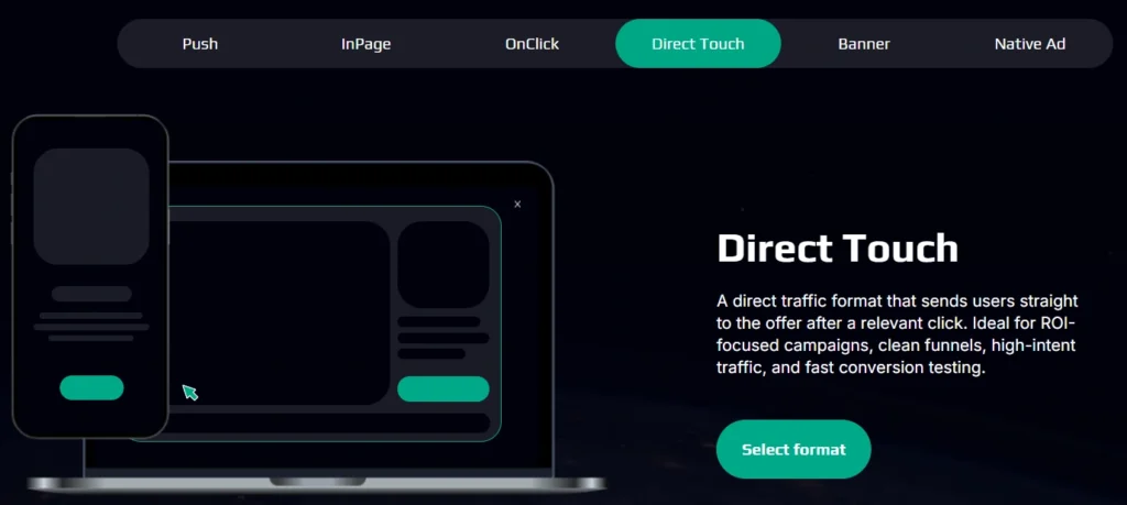 EpicAds Direct Touch ad format