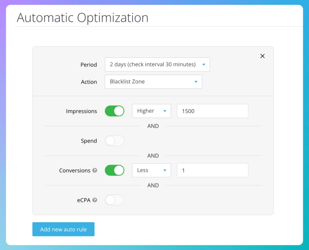HilltopAds Automatic Optimization