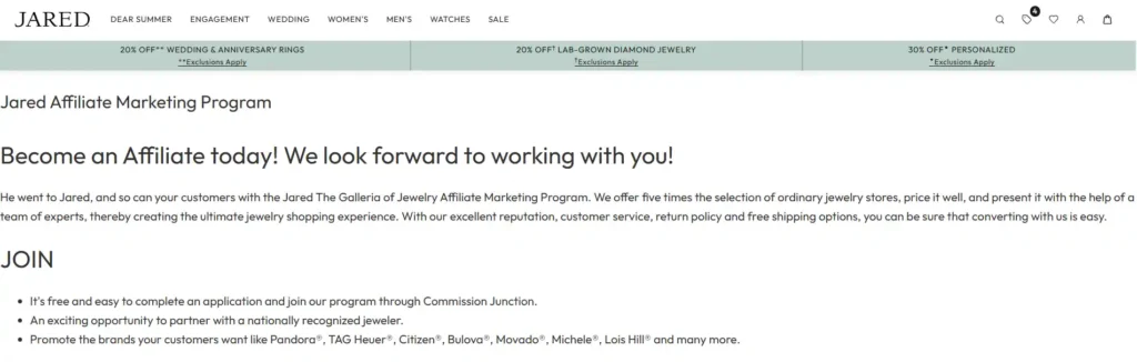 Jared Jewelry Affiliate Program