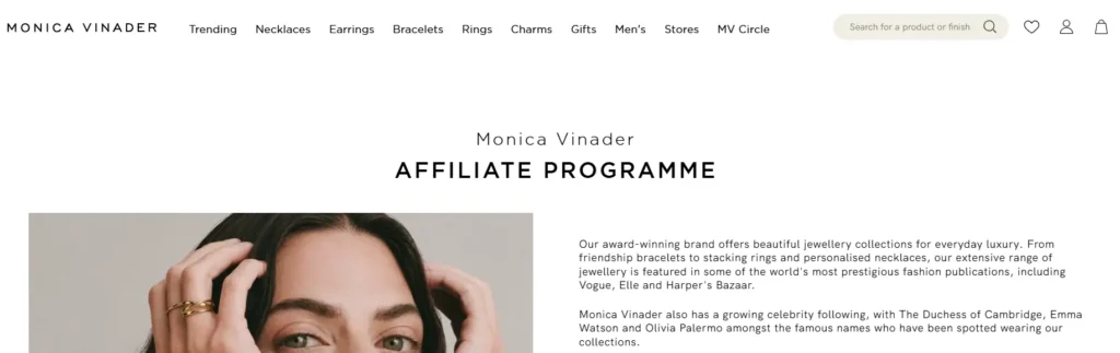 Monica Vinader Jewelry Affiliate Program