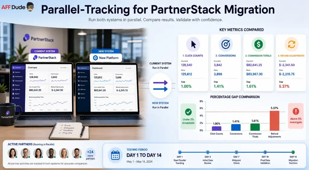 Parallel tracking for PartnerStack alternative testing