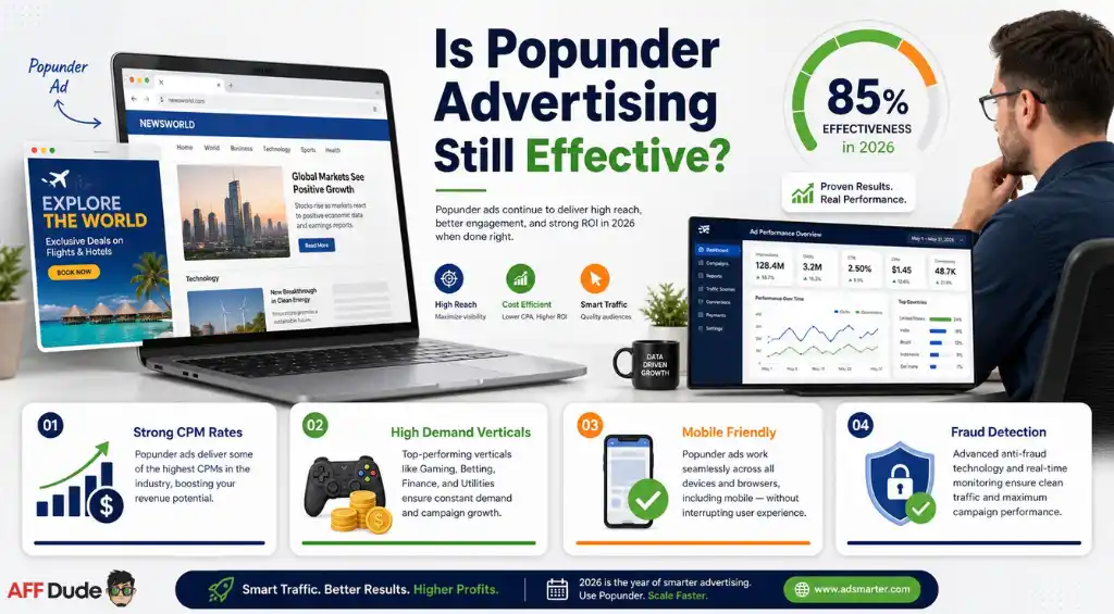 Popunder advertising effectiveness and profitability
