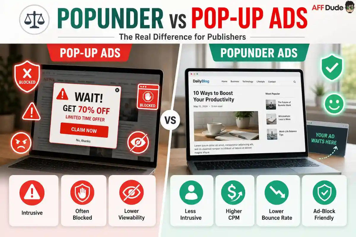 Popunder vs Pop-Up Ads Comparison