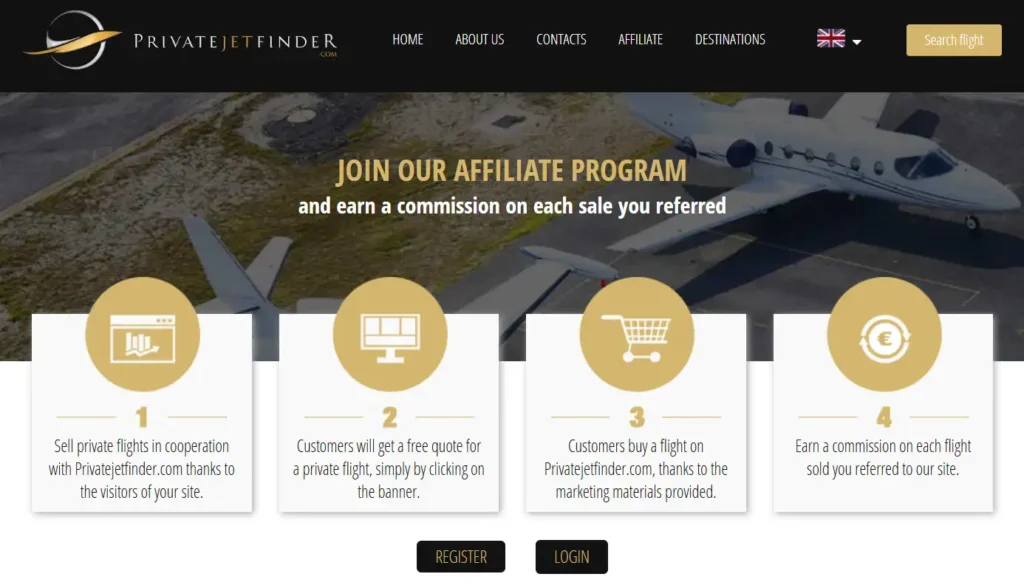 Private Jet Finder Affiliate Program