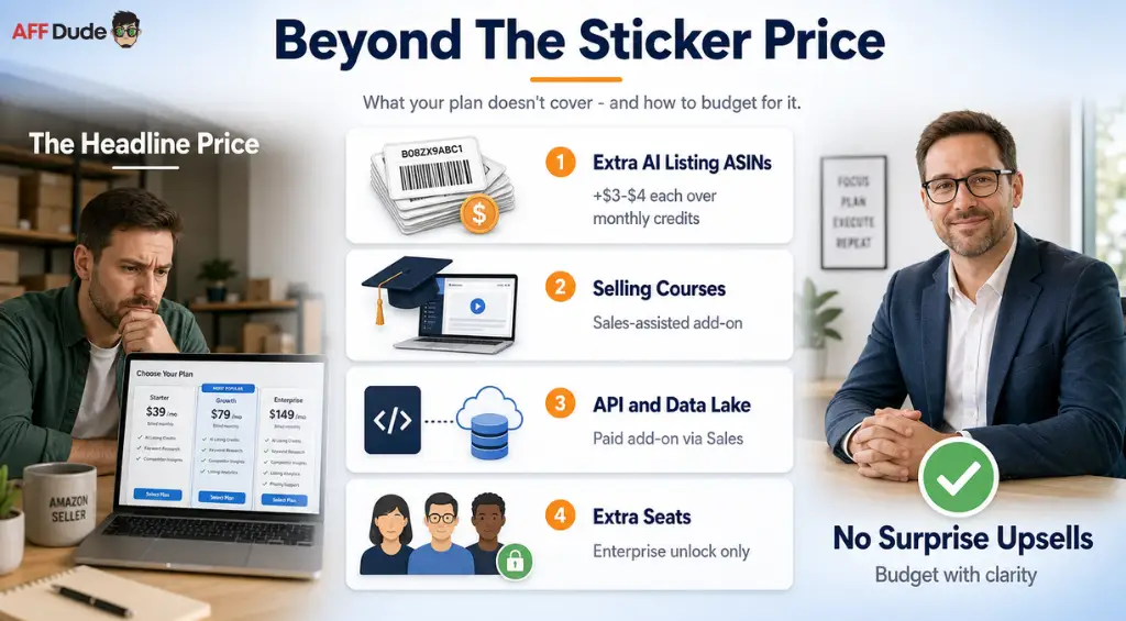 SmartScout extra fees for listings, API, and data